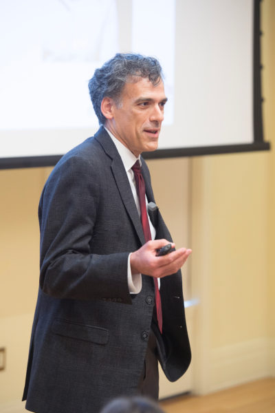 Hernandez delivering a lecture at the installation of his Gompf Family Professorship.
