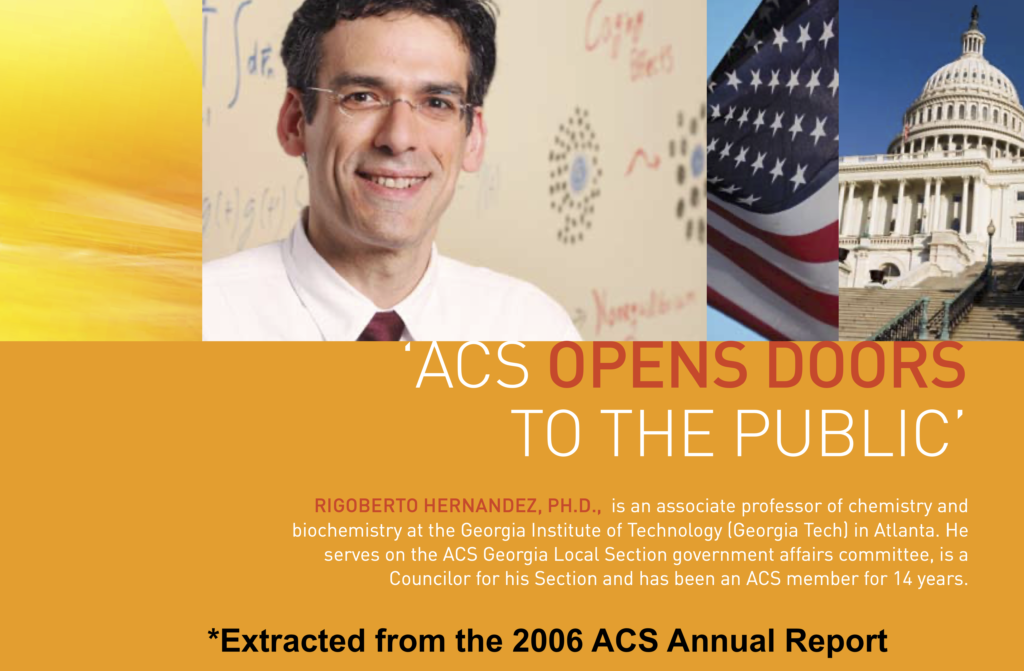Hernandez featured in the 2006 ACS Annual Report for his work on Legal & Government Affairs